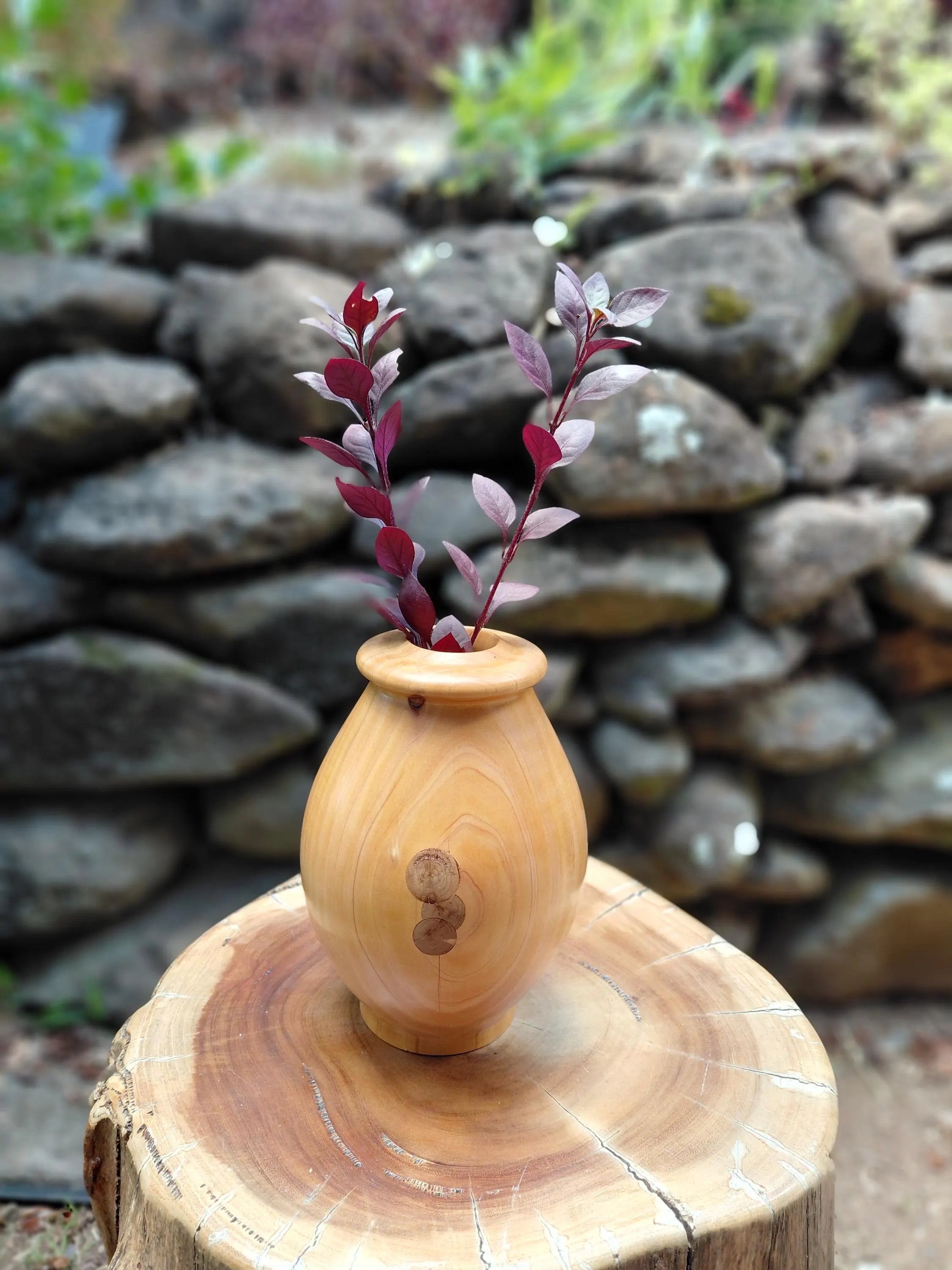 Camphor Vase with Decorative Insert